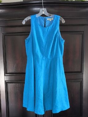Boden Sleeveless Teal-Blue Fit & Flare Mini Dress